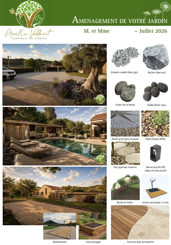 liste materiaux amenagement jardin exterieur maëlle valdevit création de jardins en 3D paysagiste miramont de guyenne marmande sainte foy la grande  47 eymet bergerac 24