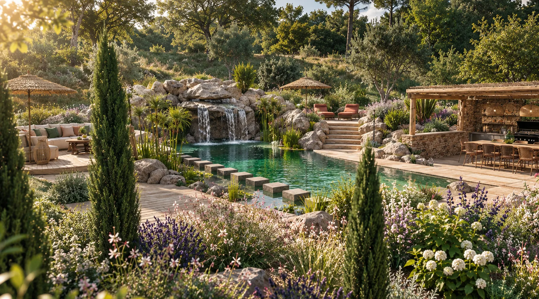 creation bassin de baignade naturel en lot et garonne en lot et garonne par maëlle valdevit créatrice de jardins en 3D paysagiste miramont de guyenne marmande sainte foy la grande 47 eymet bergerac 24